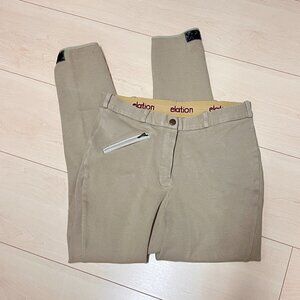 Elation Riding Breeches Tan Knee Patch Sz 30 L Jodphur Pants Jods